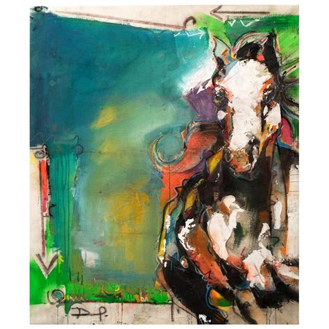 Abstract Painting of a Horse on Canvas For Sale at 1stDibs