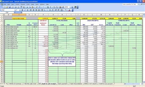 Excel Bookkeeping Spreadsheet Template — db-excel.com