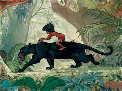 Bagheera Wallpaper: Bagheera and Mowgli | Disney artwork, Jungle book ...