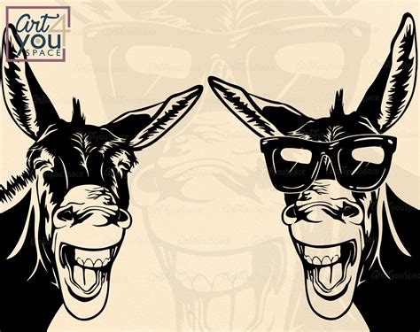 Donkey Svg Cricut Funny Animal Glasses Farm Head Peeking - Etsy