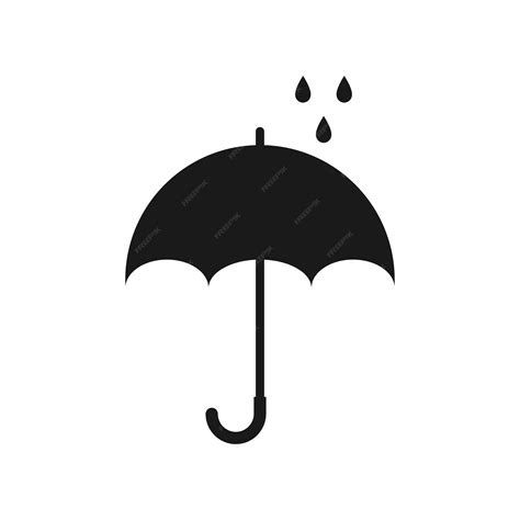 Premium Vector | Umbrella and rain drops black silhouette vector icon