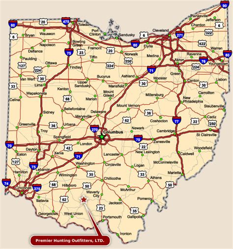 Road Map of Ohio