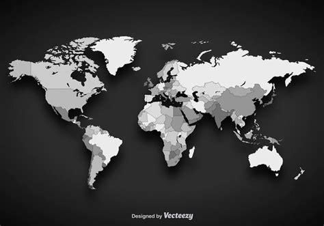 Grayscale Vector Worldmap - Download Free Vector Art, Stock Graphics & Images