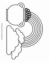Rainbow Coloring Pot Gold Pages Outline Printable Sheets Clipart Kids  sketch template