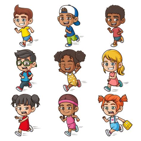 Cartoon Kids Running Clipart Stock Vector Illustrations FriendlyStock | lupon.gov.ph