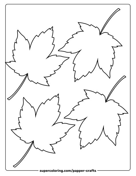 4 Leaves of Sycamore Template | Free Printable Papercraft Templates