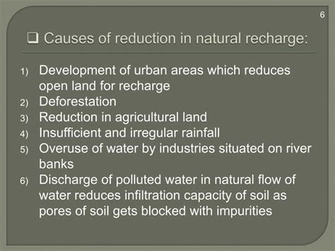 Ground water recharge Methods