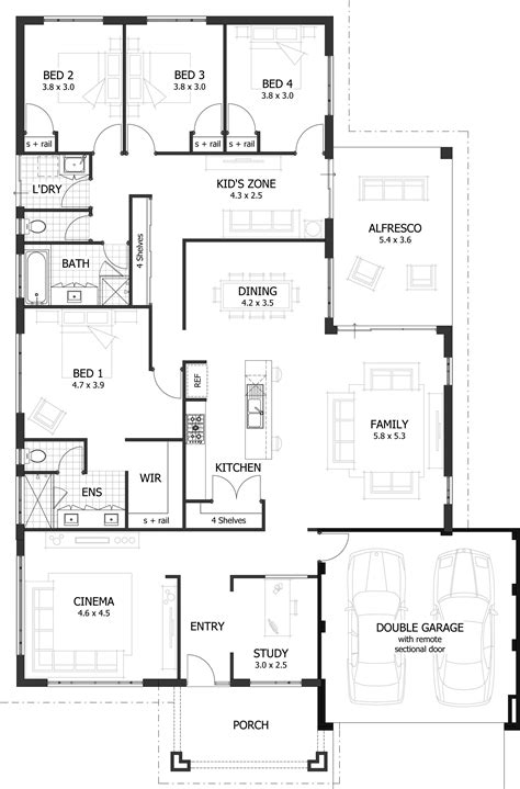 House Layout Plans with 3 Bedrooms