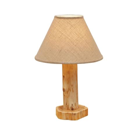 Cedar Log Table Lamp With Shade