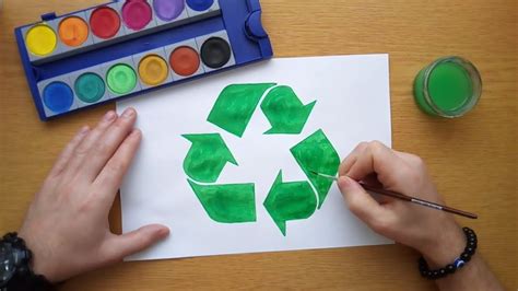 How to draw the Recycling Symbol ♻️ - YouTube