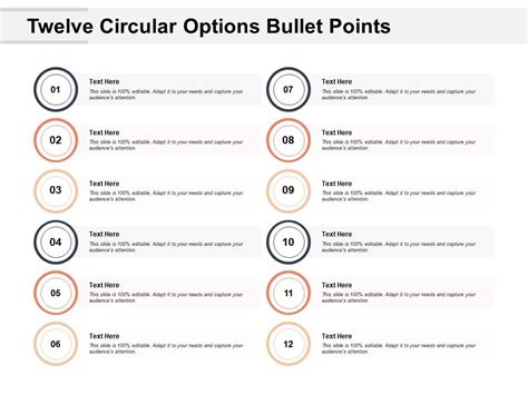 Twelve Circular Options Bullet Points | PowerPoint Slides Diagrams ...