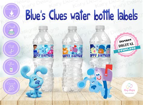 BLUE'S CLUES WATER BOTTLE LABELS | Blues clues, Clue party, Blue's clues birthday party