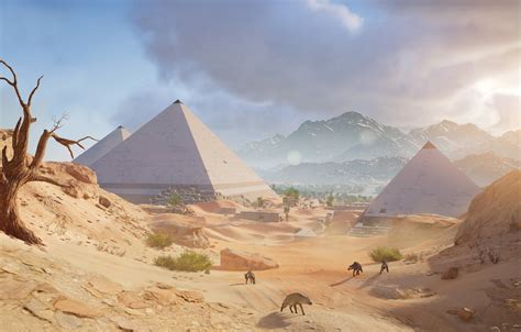 Wallpaper sand, desert, pyramid, Egypt, Assassin's Creed: Origins ...