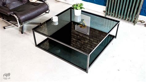Square Grey Glass Coffee Table