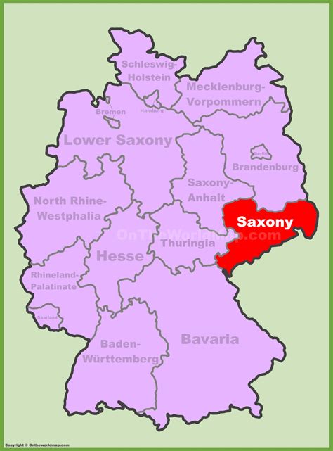 Saxony location on the Germany map