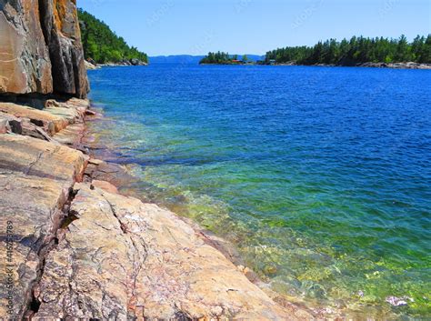 the Agawa Rock in the Lake Superior Provincial Park, Ontario, Canada ...