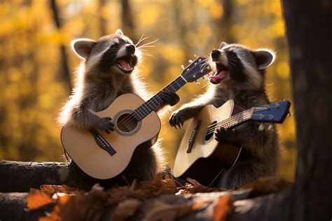 Singing Racoons Free Stock Photo - Public Domain Pictures