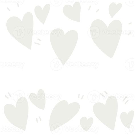 Doodle White Hearts background 19898806 PNG