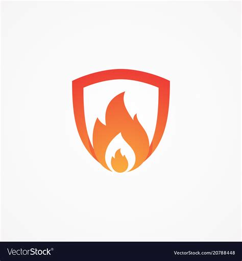 Fire shield shaped Royalty Free Vector Image - VectorStock