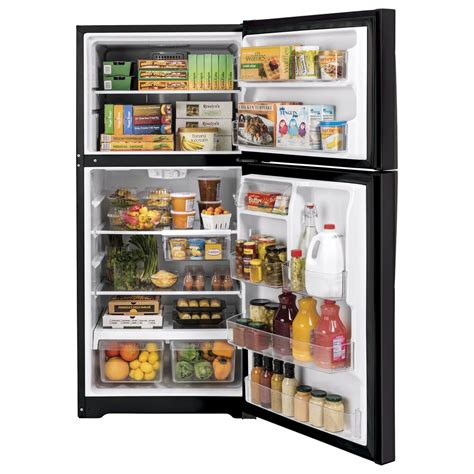 GE Appliances 21.9 Cu. Ft. Top Freezer Refrigerator in Black Slate | Shop NFM