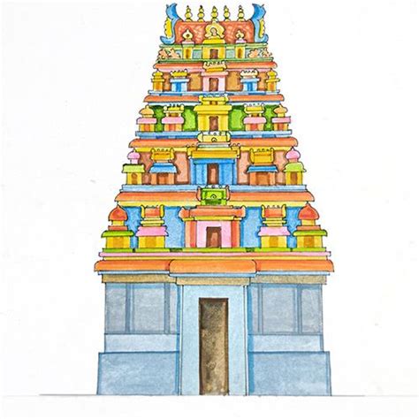 Art & Photos - Gopuram | Temple drawing, Temple art, Tanjore painting