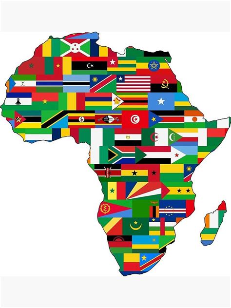 Africa Map With Flags by pereirashop | Africa flag, Africa day, Africa map