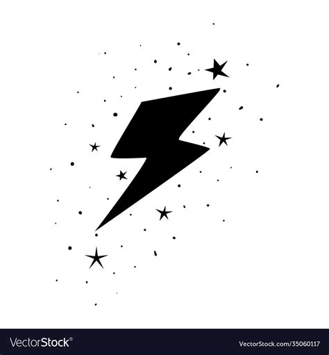 Thunder icon in white background Royalty Free Vector Image