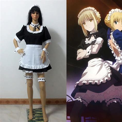 Fate Stay Night Cosplay Costume Fate Zero Saber Cosplay Maid Costume Black and White Maid ...