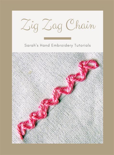 How to do Zigzag Chain Stitch - Sarah's Hand Embroidery Tutorials