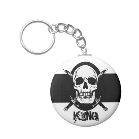 Spook your loved ones with this cool Skeleton King keychain. The word KING is customizable ...