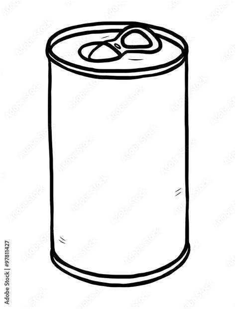 tin can / cartoon vector and illustration, black and white, hand drawn ...