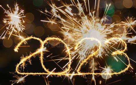 New Year Fireworks Background 2023 Stock Photo - Image of celebrate ...