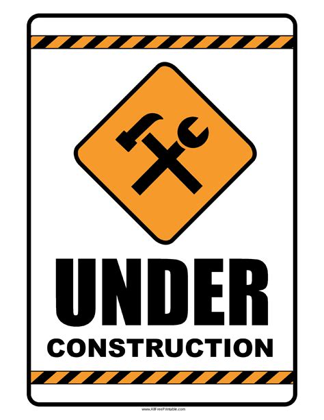 Under Construction Sign Printable