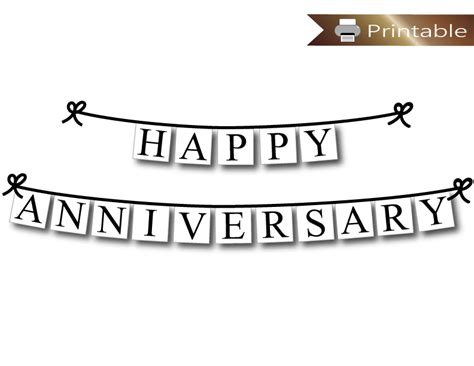 Printable Happy Anniversary Banner - DIY Anniversary Party Decor ...