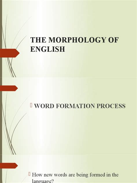 The Morphology of English | PDF | Acronym | Word