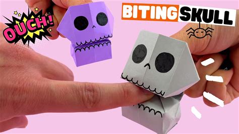 Halloween origami sugar SKULL that BITES, origami halloween things. - YouTube