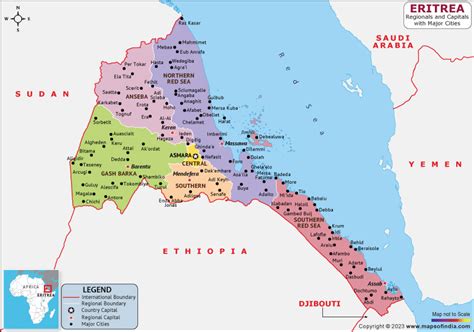 Eritrea Map | HD Political Map of Eritrea