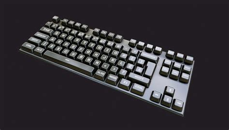 3D model modern clear metal keyboard white rgb lowpoly game ready VR / AR / low-poly | CGTrader