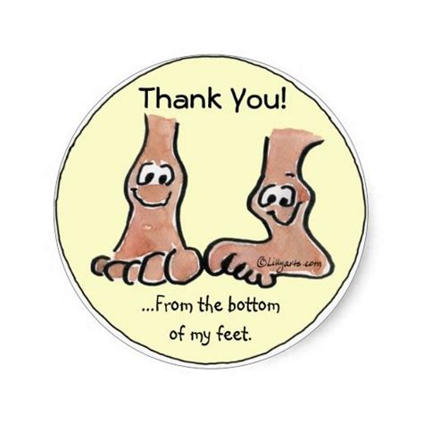 Cartoon Feet Thank You Round Sticker | Zazzle | Round stickers, Cartoon, Colorful backgrounds