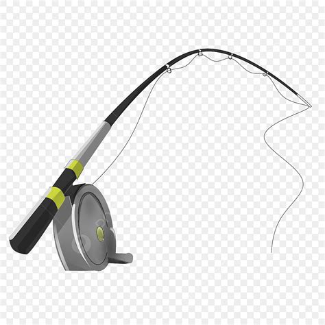 Fishing Rod Silhouette Clipart Transparent Background, Cartoon Stereo Style Fishing Rod Clipart ...