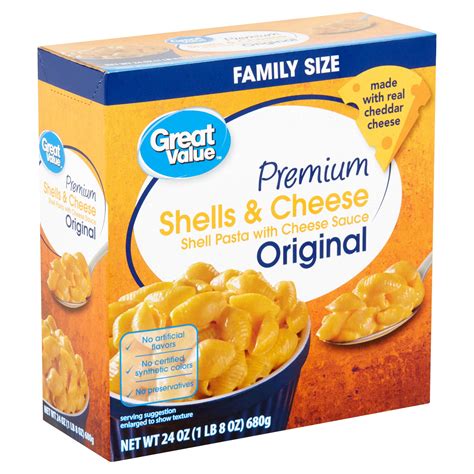 Great Value Premium Original Shells & Cheese Family Size, 24 oz - Walmart.com