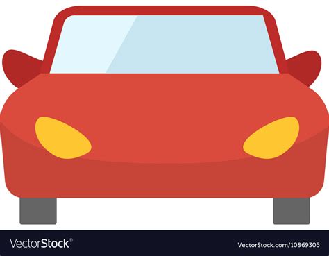 Red cartoon car front view Royalty Free Vector Image