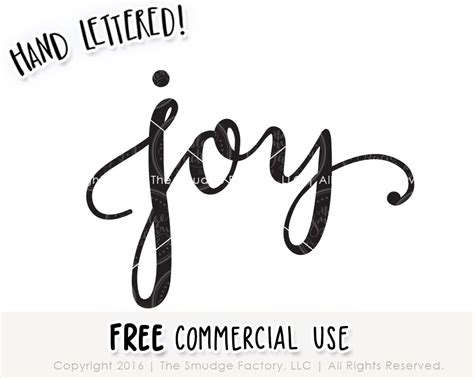 Joy SVG Cut File Hand Lettered Silhouette Cricut | Etsy