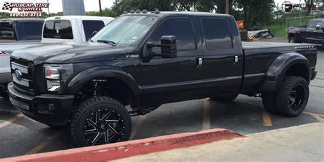 Ford F-350 Dually Fuel Renegade Dually Rear D265 Wheels Black & milled ...