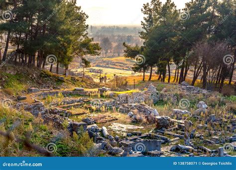 Ruins of the Ancient City of Philippi, Eastern Macedonia and Thrace, Greece. Stock Image - Image ...