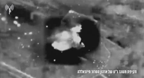 Israeli army footage of a strike on an ATGM launcher in Lebanon earlier ...