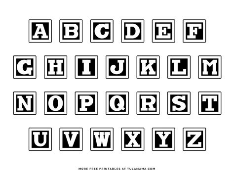 Free Printable Alphabet Blocks & Coloring Pages - Tulamama