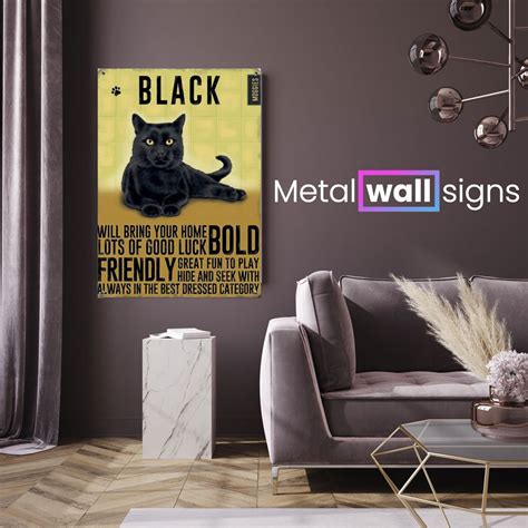 Black Cat Metal Wall Art (4 sizes) - Metal Wall Signs