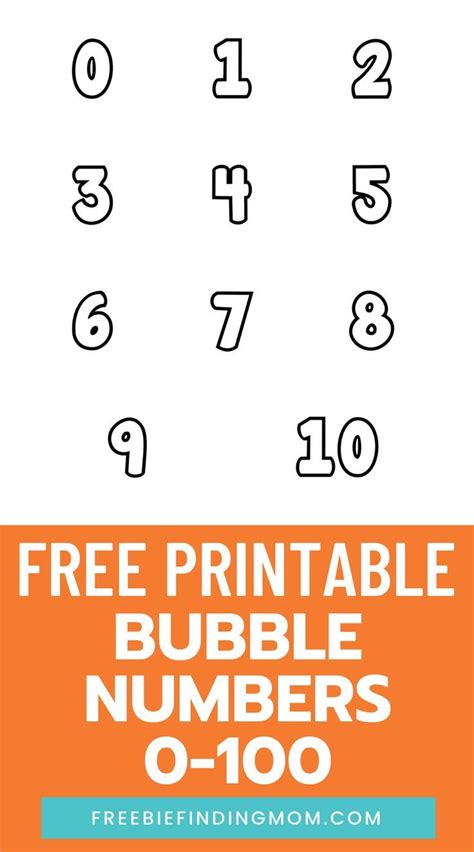 Free Printable Number Bubble Letters: Bubble Numbers 0 – 100 | Bubble numbers, Free printables ...