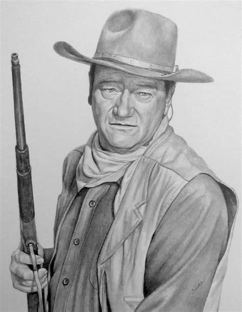 John Wayne Drawing | Pencil drawings, Cool pencil drawings, Pencil portrait drawing